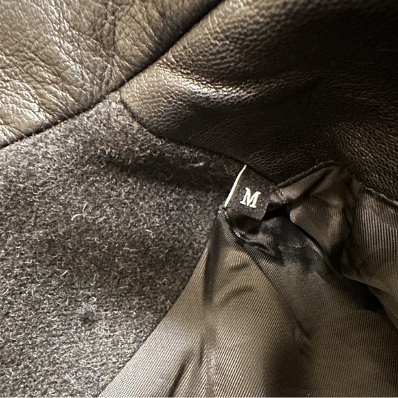 Diesel Suelo Overcoat Wool & Leather Moto Jacket - Size medium - Picture 4 of 12